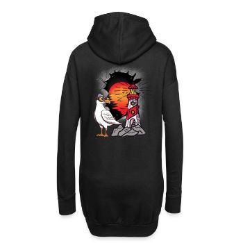 lustige Möwe Leuchtturm Matrose maritim Kinder See - Hoodie-Kleid - Schwarz - Hinten