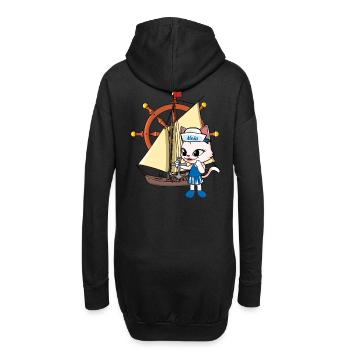Cat Cats Voilier Navires Volant - Sweat-shirt à capuche long Femme - noir - Dos