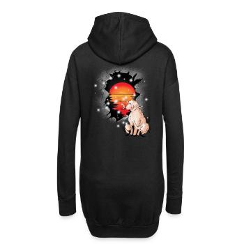 Schaf Schafe Sonnenuntergang Lamm Lämmer Kind - Hoodie-Kleid - Schwarz - Hinten