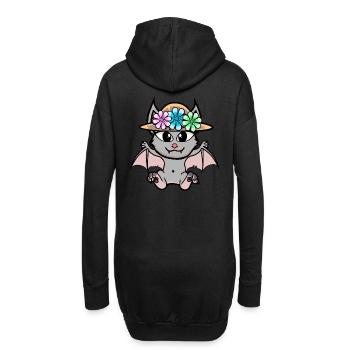 Halloween Fledermaus Fledermäuse Kinder Kind - Hoodie-Kleid - Schwarz - Hinten