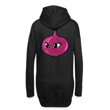Zwibel Zwiebeln Gemüse Gesicht Koch Köche Köchin - Hoodie-Kleid - Schwarz - Hinten