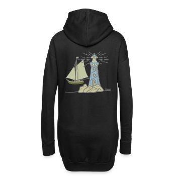 Lighthouse maritime sailing ship ship ships sea - Hoodie Dress - black - Back