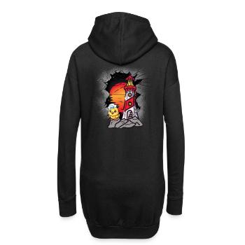 Maritim Matrosen Küken Seemann Leuchtturm Kinder - Hoodie-Kleid - Schwarz - Hinten