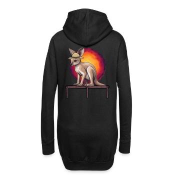 Känguru Australien Wildtiere Kinder Kind Baby - Hoodie-Kleid - Schwarz - Hinten