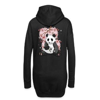 Asie Chine Cerisier Fleur Panda Ours Ours Japon - Sweat-shirt à capuche long Femme - noir - Dos