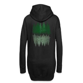 Forêt de sapins Randonnée pédestre Épicéa Forêt de conifères Nature - Sweat-shirt à capuche long Femme - noir - Dos