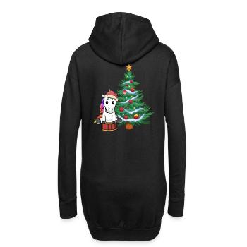 Licorne Licornes Noël Noël Arbre Noël Père Noël - Sweat-shirt à capuche long Femme - noir - Dos