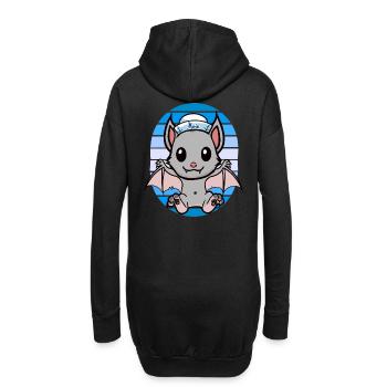 maritim Matrosen Fledermaus Fledermäuse Kinder - Hoodie-Kleid - Schwarz - Hinten