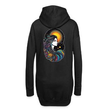 Kosmische Göttin der Schöpfung - Hoodie-Kleid - Schwarz - Hinten