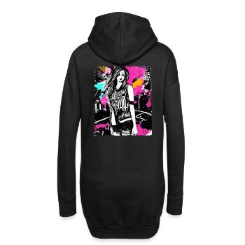 Art audacieux de la mode de rue - Sweat-shirt à capuche long Femme - noir - Dos