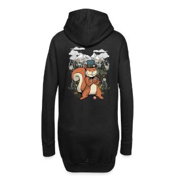 Tiroler Eichhorn Eichhörnchen Kinder Kind Gebirge - Hoodie-Kleid - Schwarz - Hinten