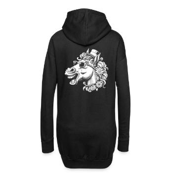 Pferd Pferde lustig witzig spaßig Gaul Reiterin - Hoodie-Kleid - Schwarz - Hinten