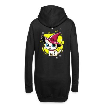 Halloween Chat Chats Enfants Enfant Magie - Sweat-shirt à capuche long Femme - noir - Dos