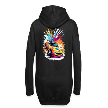 Retro Drift Car - Lebendige Racing Splash Kunst - Hoodie-Kleid - Schwarz - Hinten
