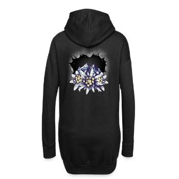 Gebirge Berge Tirol Österreich Schweiz Berg Blumen - Hoodie-Kleid - Schwarz - Hinten