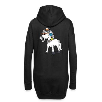 Pferd Pferde Lady lustig witzig spaßig Gaul - Hoodie-Kleid - Schwarz - Hinten