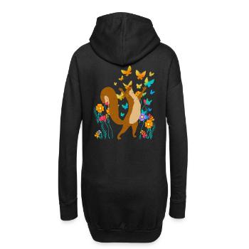 Schmetterlinge Insekten Eichhörnchen Eichhorn Kind - Hoodie-Kleid - Schwarz - Hinten