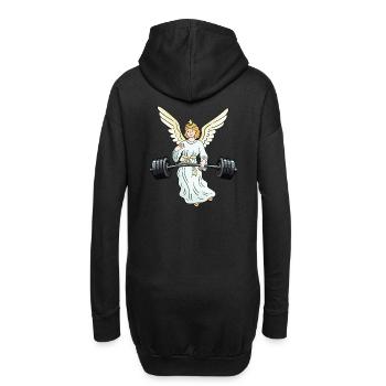 Hanteln Kraftsport himmlisch Engel Gewicht Sport - Hoodie-Kleid - Schwarz - Hinten