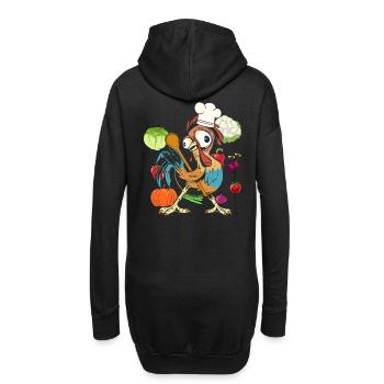 Poulet Coq Cuisinier Cuisiniers Cuisinier Arts culinaires Légumes - Sweat-shirt à capuche long Femme - noir - Dos