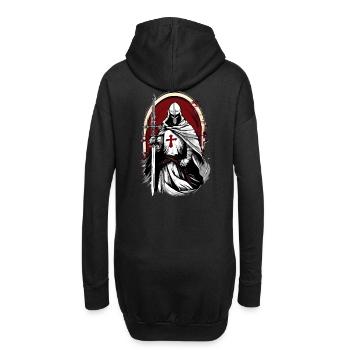 Kreuzritter mit rotem Kreuz - Hoodie-Kleid - Schwarz - Hinten