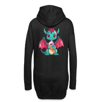 Dino Dragon Dragon Cream Cône Glace Snacking Enfants - Sweat-shirt à capuche long Femme - noir - Dos