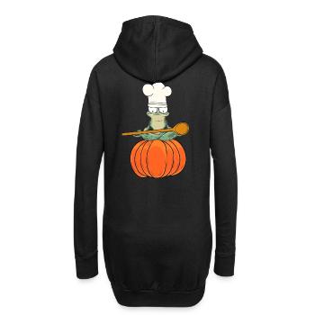 Kürbis Koch Köche Köchin Gastgeber Frosch Frösche - Hoodie-Kleid - Schwarz - Hinten