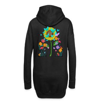 Schmetterlinge Insekt Sommer Blumen Blume Natur - Hoodie-Kleid - Schwarz - Hinten