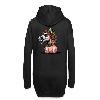 Fantasy Chevaux Cochon Cheval Drôle Drôle Enfants - Sweat-shirt à capuche long Femme - noir - Dos