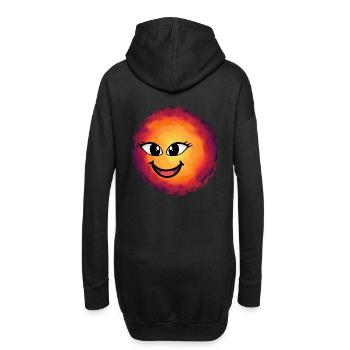 Soleil Soleil Visage Enfants Enfant Coucher de soleil - Sweat-shirt à capuche long Femme - noir - Dos