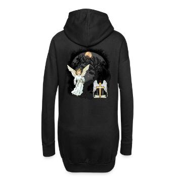 Mystisch Engel Kreuz Kreuze Kruzifix spirituell - Hoodie-Kleid - Schwarz - Hinten