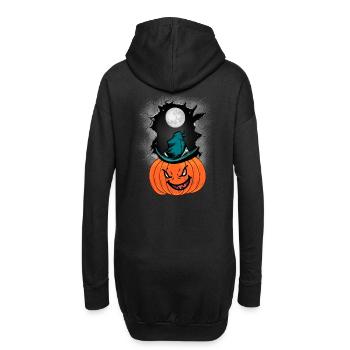 Citrouille Halloween Enfants Enfant Pleine Lune - Sweat-shirt à capuche long Femme - noir - Dos