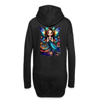 Bezaubernder Schmetterling Fee - Hoodie-Kleid - Schwarz - Hinten