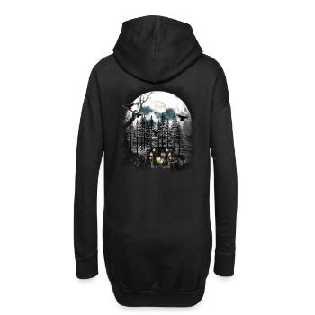 mystisch Wald Waldbewohner Hängematte Frosch - Hoodie-Kleid - Schwarz - Hinten