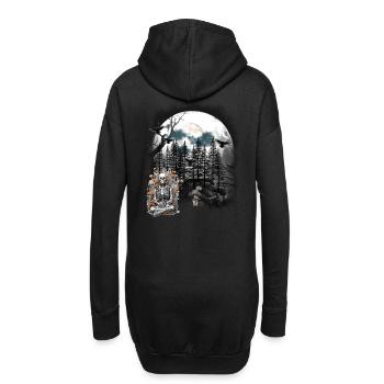 Halloween Skelett Wald Geist Geister Gespenst - Hoodie-Kleid - Schwarz - Hinten