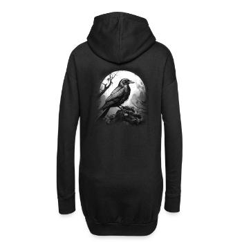 Halloween, Corbeau, Corbeau, Corbeau, Corbeau, Oiseau, Forêt - Sweat-shirt à capuche long Femme - noir - Dos