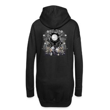 mystisch Rabe Raben Krähe Krähen Halloween Vogel - Hoodie-Kleid - Schwarz - Hinten