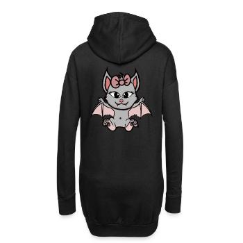 Kind Kinder Halloween Fledermaus Mädchen - Hoodie-Kleid - Schwarz - Hinten