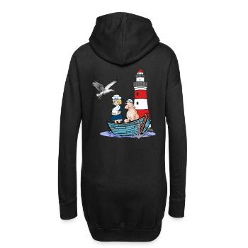 maritim Matrose Boot Kinder Kind Schaf Abenteuer - Hoodie-Kleid - Schwarz - Hinten