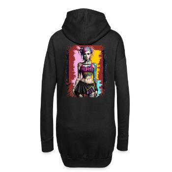 Jolie fille punk - Sweat-shirt à capuche long Femme - noir - Dos
