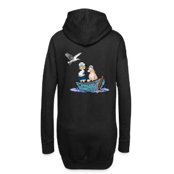 maritim Mädchen Schaf Nordsee Ostsee Reise Boot - Hoodie-Kleid - Schwarz - Hinten