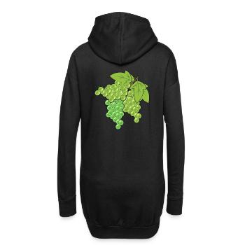 Weintraube Weintrauben Trauben Rebe Wein Garten - Hoodie-Kleid - Schwarz - Hinten