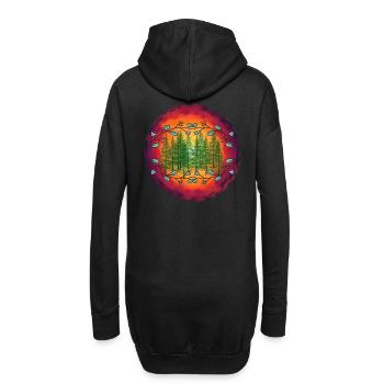 Wald Natur Fichten Nadelwald Bäume Baum - Hoodie-Kleid - Schwarz - Hinten