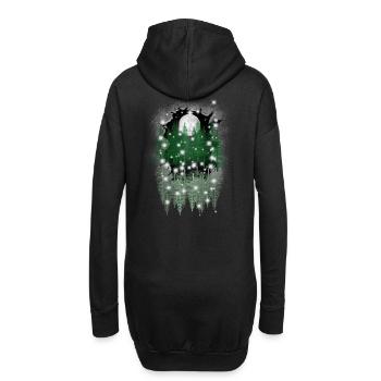 mystique nature lune forêt épicéa réflexion - Sweat-shirt à capuche long Femme - noir - Dos
