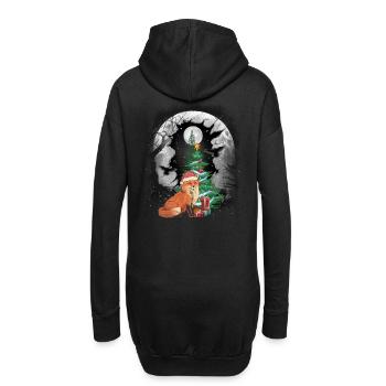 Wald Fuchs Weihnachten Tannenbaum Füchse Kind - Hoodie-Kleid - Schwarz - Hinten