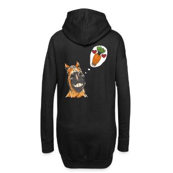 Tête de cheval Cheval Cheval Cheval Etalon - Sweat-shirt à capuche long Femme - noir - Dos