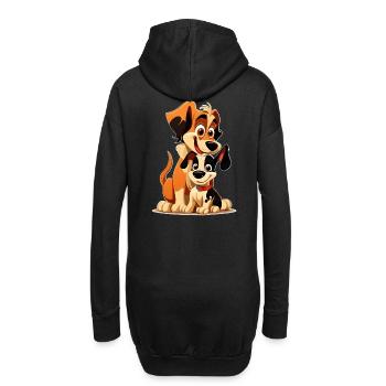 Chiens joueurs Happy Puppy et Duo Parent - Sweat-shirt à capuche long Femme - noir - Dos