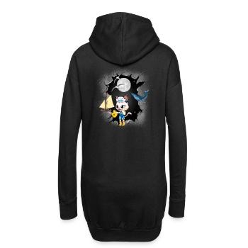 Maritime Cat Cats Enfants Enfant Bateau Marin - Sweat-shirt à capuche long Femme - noir - Dos