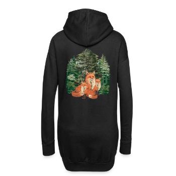 Forêt Animaux de la forêt Habitants de la forêt Renard Renards Nature - Sweat-shirt à capuche long Femme - noir - Dos