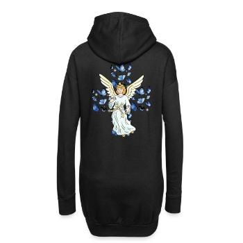 Engel Kreuz Kruzifix Schmetterlinge Kreuze - Hoodie-Kleid - Schwarz - Hinten