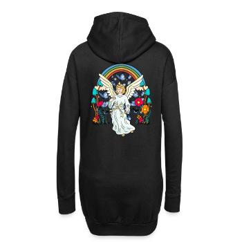 Arc en ciel Ange gardien Ange Papillons Fleur - Sweat-shirt à capuche long Femme - noir - Dos